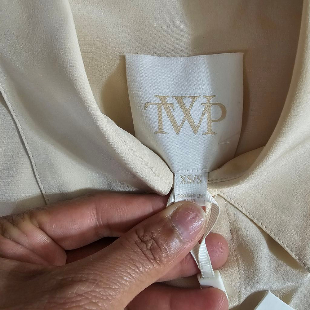 TWP Beige Silk Blouse Women's Size XS/S - Picture 3 of 9